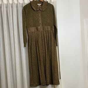 Orla Kiely Gold Long Sleeve Dress